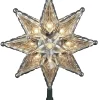 Kurt Adler Finials-Clear 8 Point Star Light Up Christmas Tree Topper Holiday Decoration Ul0130C New