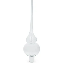 BESTPYSANKY Finials-Clear Glass Christmas Tree Topper 11 Inches