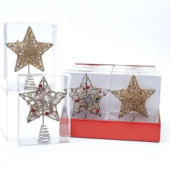 CC Christmas Decor Stars-Club Pack Of 12 Brown Nature Star Christmas Tree Toppers 6"