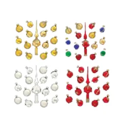 CC Christmas Decor Finials-Club Pack Of 360 Multi-Color Mini Glass Ball And Tree Topper Christmas Ornaments 1"