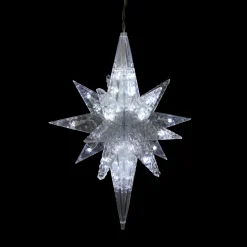 Brite Star Stars-3D Led And Morphing Acrylic Bethlehem Star, Clear Star With White Lights 2'