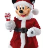 Kurt Adler Finials-Disney Santa Mickey Mouse With Bendable Arms Christmas Tree Topper Decoration
