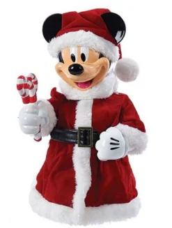 Kurt Adler Finials-Disney Santa Mickey Mouse With Bendable Arms Christmas Tree Topper Decoration