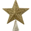 Kurt Adler Finials-Glittered Gold Leaf Star Christmas Tree Topper 10 Inch Holiday Decoration