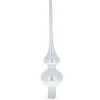 BESTPYSANKY Finials-Glossy Solid White Glass Christmas Tree Topper 11 Inches