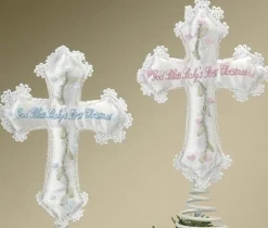 Roman Stars-God Bless Baby's First Christmas Cross Tree Topper For Baby Boy #25963