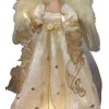 Kurt Adler Finials-Gold Angel Holding Light Up Candles Christmas Tree Topper Ul2170 New