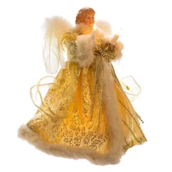Kurt Adler Finials-Gold Angel Light Up Christmas Tree Topper Decoration Ul1082 New