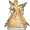 Kurt Adler Finials-Gold Dress Angel Lighted Christmas Tree Topper Decoration 12 Inch Ul1979 New