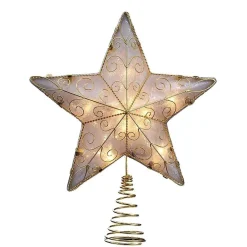 Kurt Adler Finials-Gold Reflector Star Light Up Christmas Tree Topper Decoration Ul1881 New