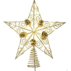 Kurt Adler Finials-Gold Star 30 Fairy Light Christmas Tree Topper 11.5 Inch Ad2801