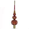 BESTPYSANKY Finials-Golden Trellis On Red Glass Christmas Tree Topper 12.5 Inches