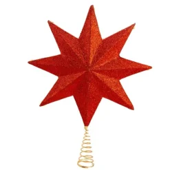 Kurt Adler Finials-Green And Gold 8 Point Tradition Star Christmas Tree Topper 16 Inch S4433