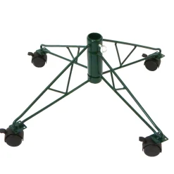 Northlight Artificial Tree Stands-Green Metal Rolling Christmas Tree Stand For 6.5' - 7.5' Artificial Trees