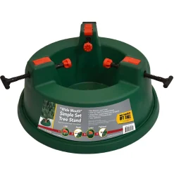 Northlight Real Tree Stands-Green Wide Mouth Simple Set Live Christmas Tree Stand - Holds Trees Up To 6Ft
