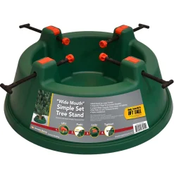 Northlight Real Tree Stands-Green Wide Mouth Simple Set Live Christmas Tree Stand -Hold Trees Up To 8Ft