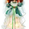 Kurt Adler Finials-Irish Angel In Green Dress Light Up Christmas Tree Topper With 10 Lights Ul2213