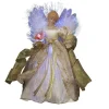 Kurt Adler Finials-Ivory And Gold Angel Fiber Optic Light Up Christmas Tree Topper Decoration