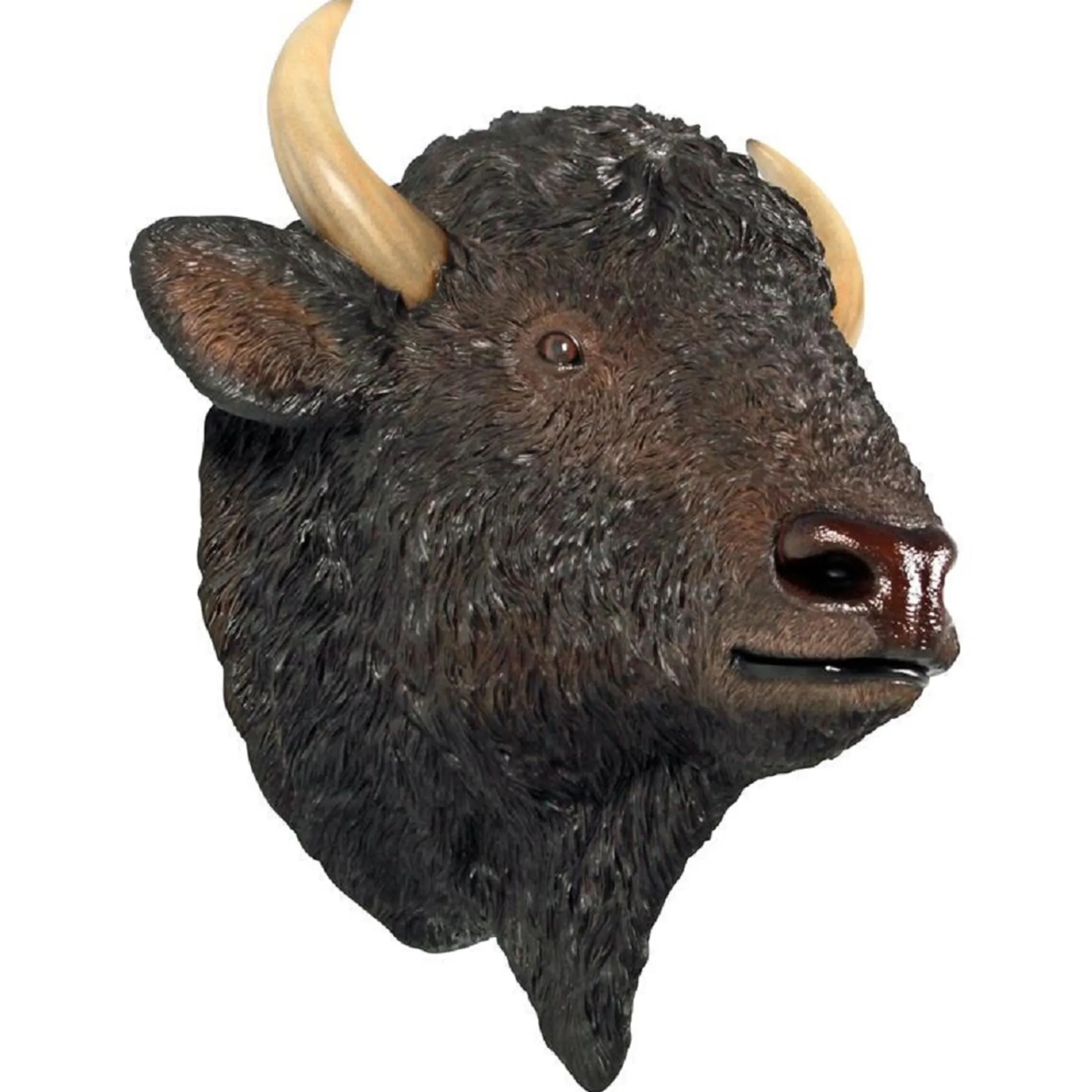 Outdoor Living and Style Finials-32"Large Indoor/Outdoor Buffalo Of The Plains Trophy Wall Mount Statue