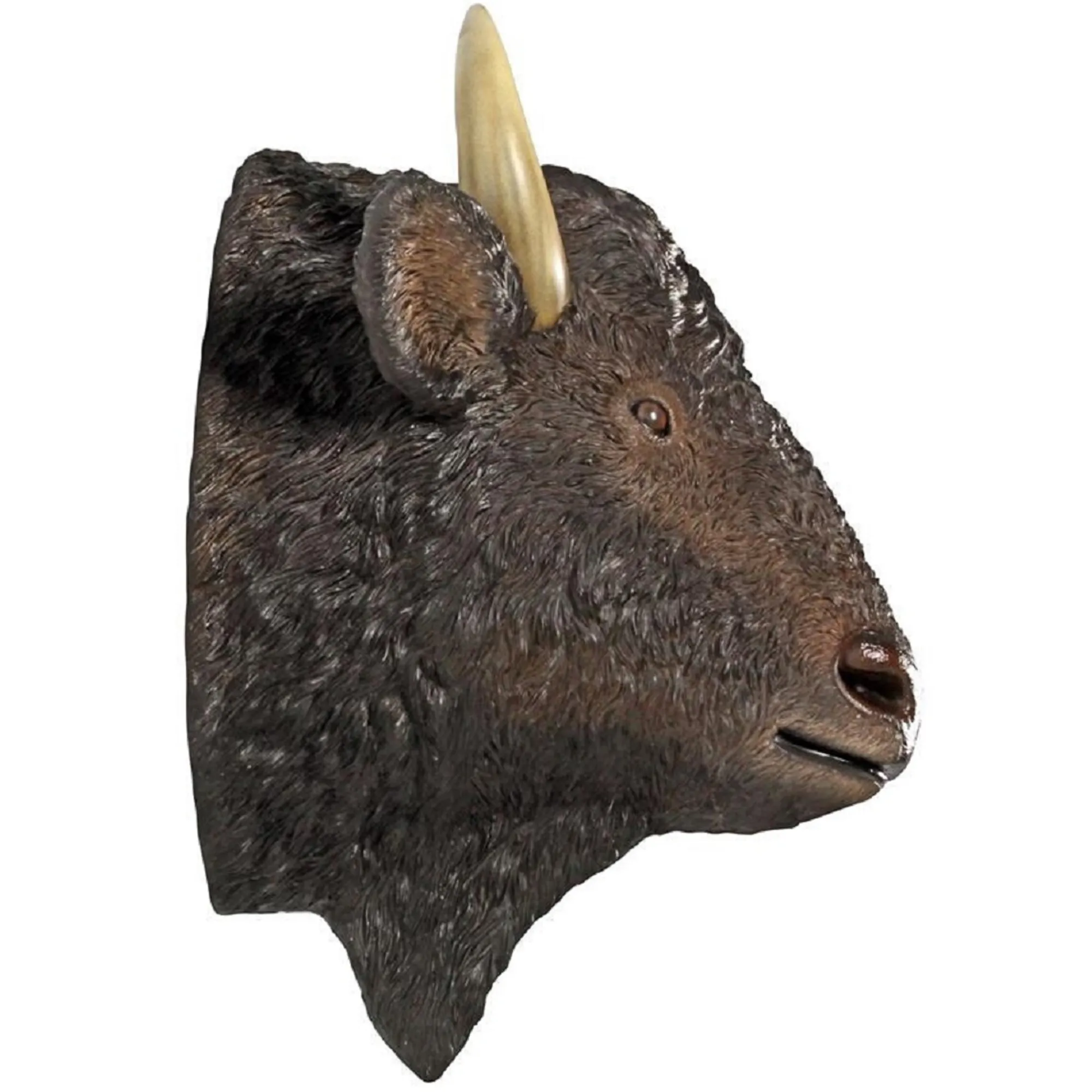 Outdoor Living and Style Finials-32"Large Indoor/Outdoor Buffalo Of The Plains Trophy Wall Mount Statue