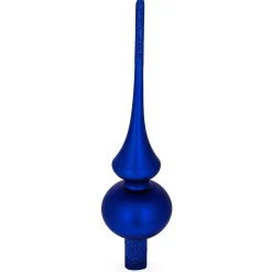 BESTPYSANKY Finials-Matte Solid Blue Glass Christmastree Topper 11 Inches