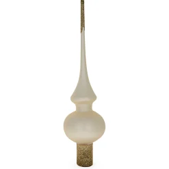 BESTPYSANKY Finials-Matte Solid Champagne Color Glass Christmastree Topper 11 Inches