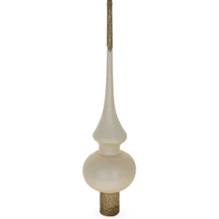 BESTPYSANKY Finials-Matte Solid Champagne Color Glass Christmastree Topper 11 Inches