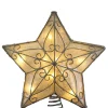 Kurt Adler Finials-Metal Trimmed Capiz Star Lighted Christmas Tree Topper 12 Inch Ul4275 New