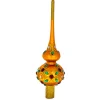 BESTPYSANKY Snowflake-Multicolored Jewels On Gold Glass Christmas Tree Topper 11 Inches
