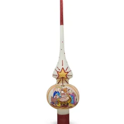 BESTPYSANKY Angels-Nativity Scene For Kids On White Glass Christmas Tree Topper 11 Inches - Bbb-301