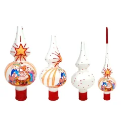 BESTPYSANKY Angels-Nativity Scene For Kids On White Glass Christmas Tree Topper 11 Inches - Bbb-301