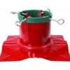 Santa's Solution Real Tree Stands-Original Heavy Duty Red Steel Christmas Tree Stand - For Live Trees Up To 9' Tall