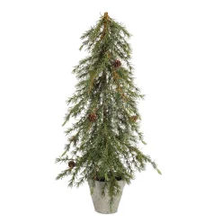 Diva At Home Unlit-Pack Of 2 Potted Pine Pencil Artificial Christmas Tree - Unlit 28"