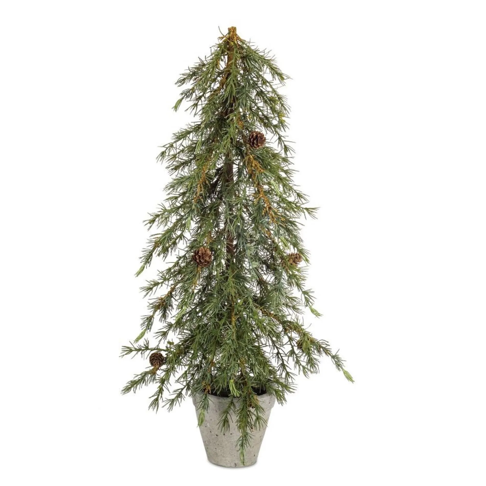 Diva At Home Unlit-Pack Of 2 Potted Pine Pencil Artificial Christmas Tree - Unlit 28"