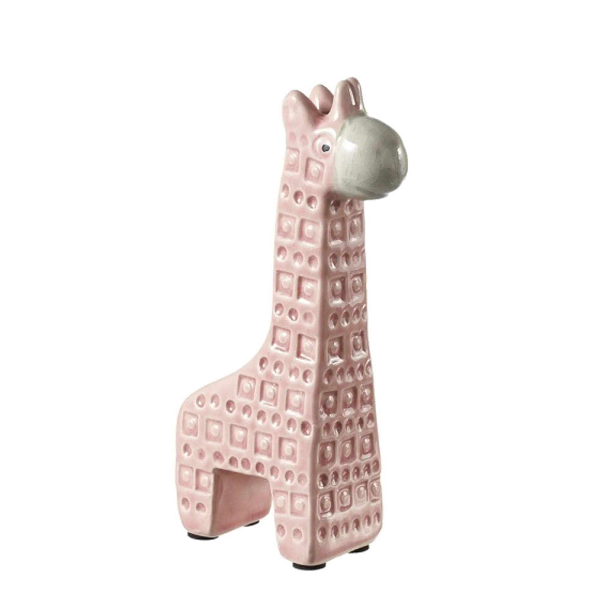 Midwest Finials-Pack Of 8 Short Baby Pink And White Ceramic Giraffe Statues 6.87"