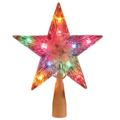 CC Christmas Decor Stars-Pack Of 6 Vibrantly Colored Star Led Lighted Color-Changing Decorative Christmas Tree Topper 7"