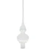 BESTPYSANKY Snowflake-Pearl Drops Glittered White Glass Christmas Tree Topper 11 Inches