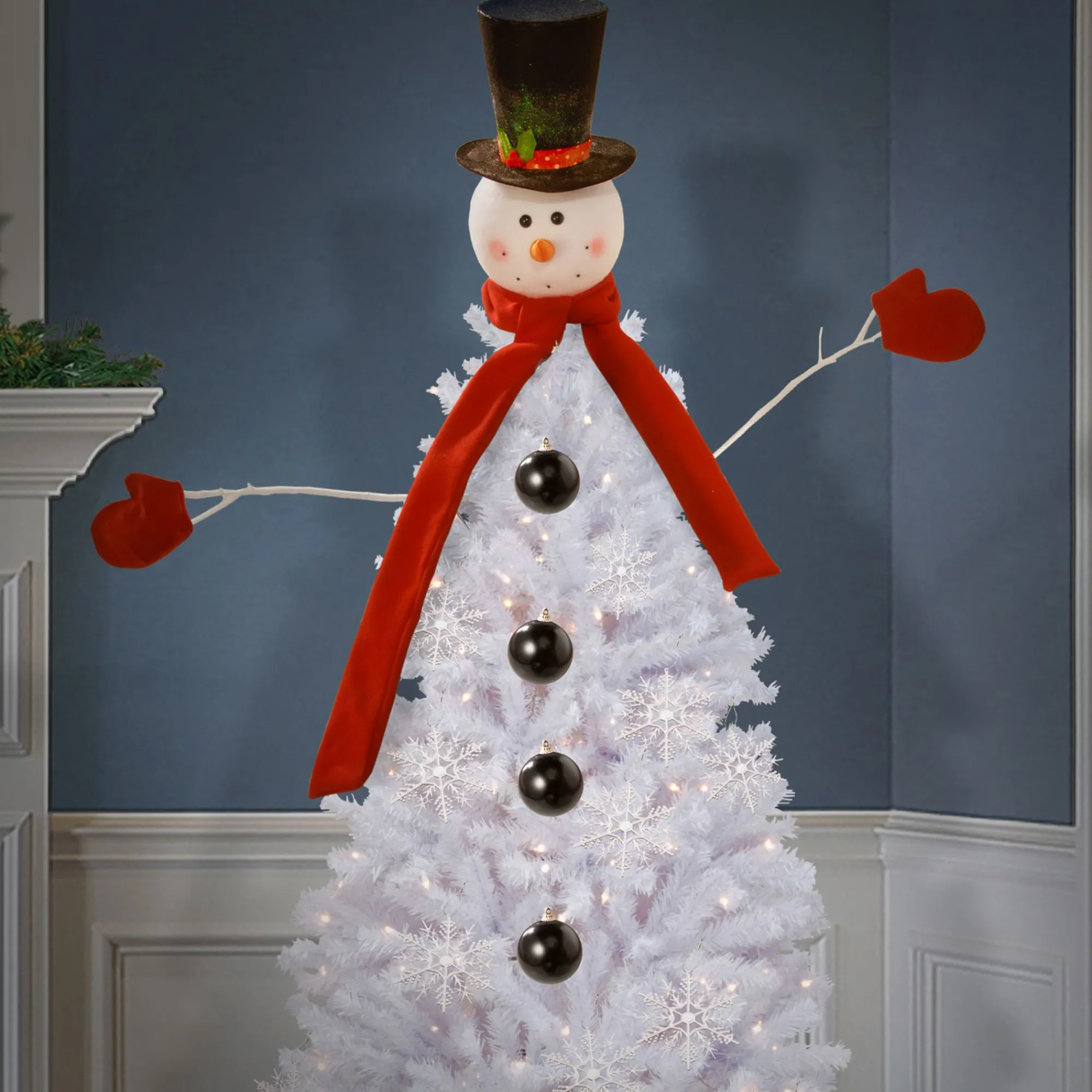 Christmas Central Stars-21-Piece Snowman Tree Topper And Ornaments Christmas Tree Decorating Kit