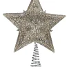 Kurt Adler Finials-Platinum And Ivory 5 Point Star Christmas Tree Topper Decoration 13.5 Inch S4306