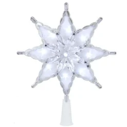 Home and Holiday Shops Finials-8-Point Cool White Led Star Christmas Tree Topper 10 Inch Ad2815