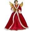 raz imports, inc Finials-Raz Imports Red Angel Harpist Christmas Tree Topper Decoration 18.75 Inch
