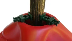 Northlight Real Tree Stands-Red Christmas Tree Stand With Clamping System - For Live Trees Up To 10'