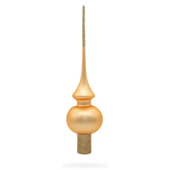 BESTPYSANKY Finials-Rose Gold Solid Color Glass Christmas Tree Topper 11 Inches