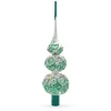 BESTPYSANKY Snowflake-Roses And Leaves On White Glass Christmas Tree Topper 12.5 Inches