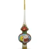 BESTPYSANKY Santa Claus-Santa Claus White Mistletoe Glass Christmas Tree Topper 11 Inches