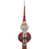 BESTPYSANKY Santa Claus-Santa In Glitter On Red Christmas Tree Topper 11 Inches - Bbb-230