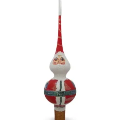 BESTPYSANKY Santa Claus-Santa In Glitter On Red Christmas Tree Topper 11 Inches - Bbb-230