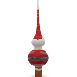 BESTPYSANKY Santa Claus-Santa In Glitter On Red Christmas Tree Topper 11 Inches - Bbb-230