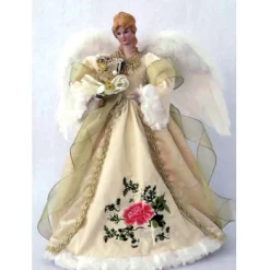 Home and Holiday Shops Finials-Santa's Workshop Gold Victorian Angel Christmas Tree Topper 16 Inch