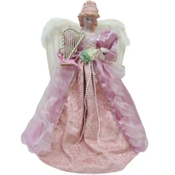 Home and Holiday Shops Finials-Santa's Workshop Mauve Victorian Angel Christmas Tree Topper 16 Inch